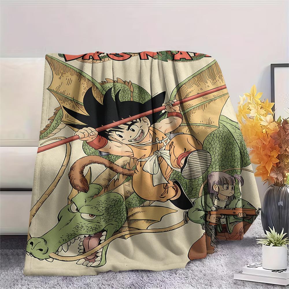 Dragon Ball character Print Flannel Blanket High quality Comfortable for All Seasons Home Decor Warmth and Comfort Perfect for Christmas Gifts