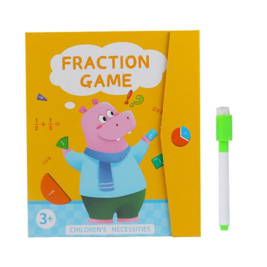 Magnetic Fraction Tiles Circles Book with Pen Percentage Decimal Fraction Learning Elementary Students Teaching Aid Educational Fraction Puzzle