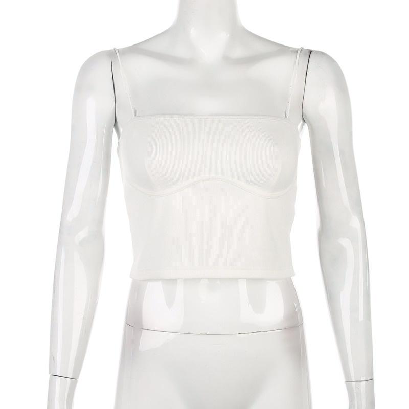 Women Spaghetti Strap Top Slim Fit Sleeveless Crop Top