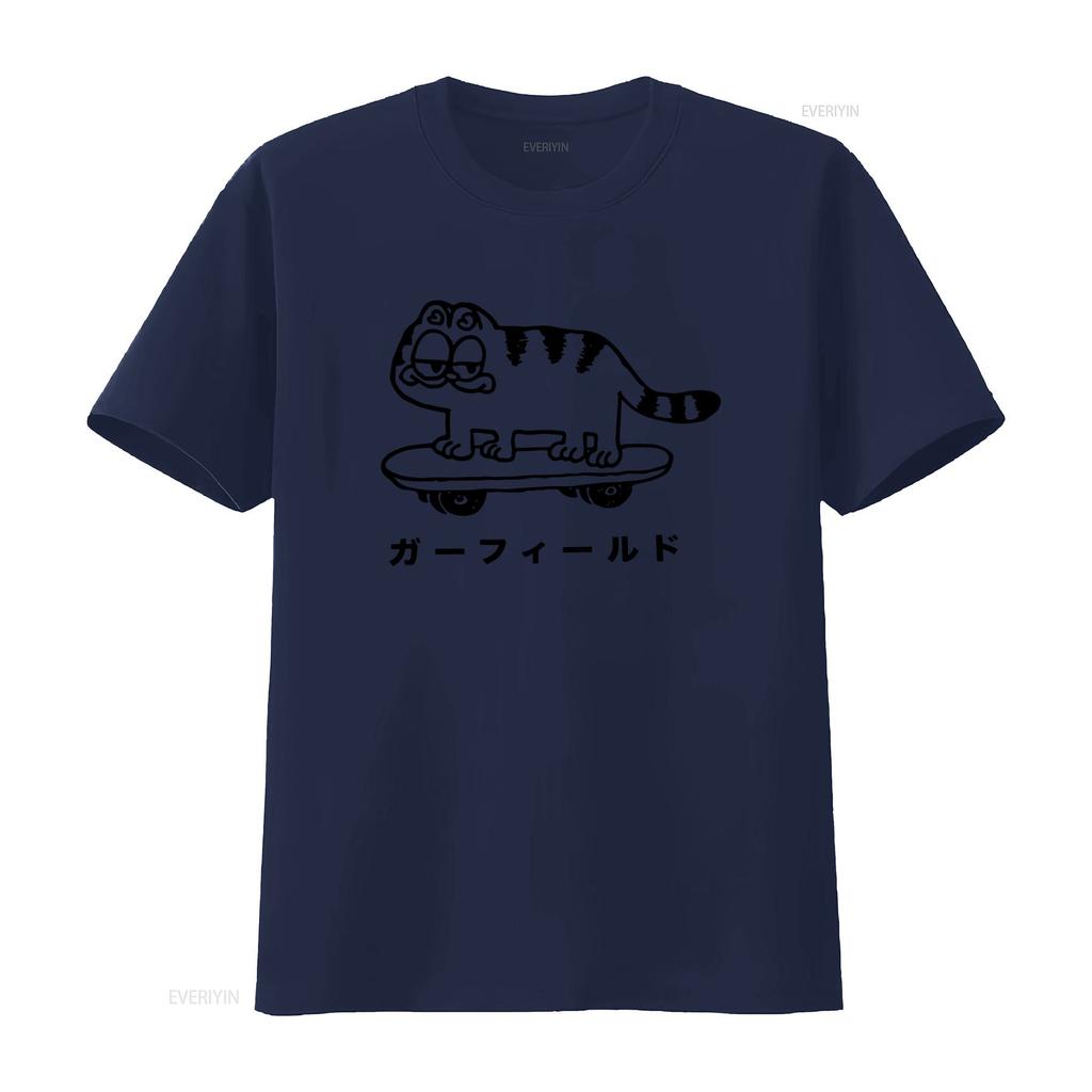 NWT Cool Gaarfield Funny Cat Animal Cute T Shirt vintage Washed Breathable Soft homme Versatile designer clothes Comfortable