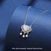 S925 Sterling Silver Chalcedony Ping An Lock Necklace - Chinese Style Clavicle Chain Gift for Girlfriend