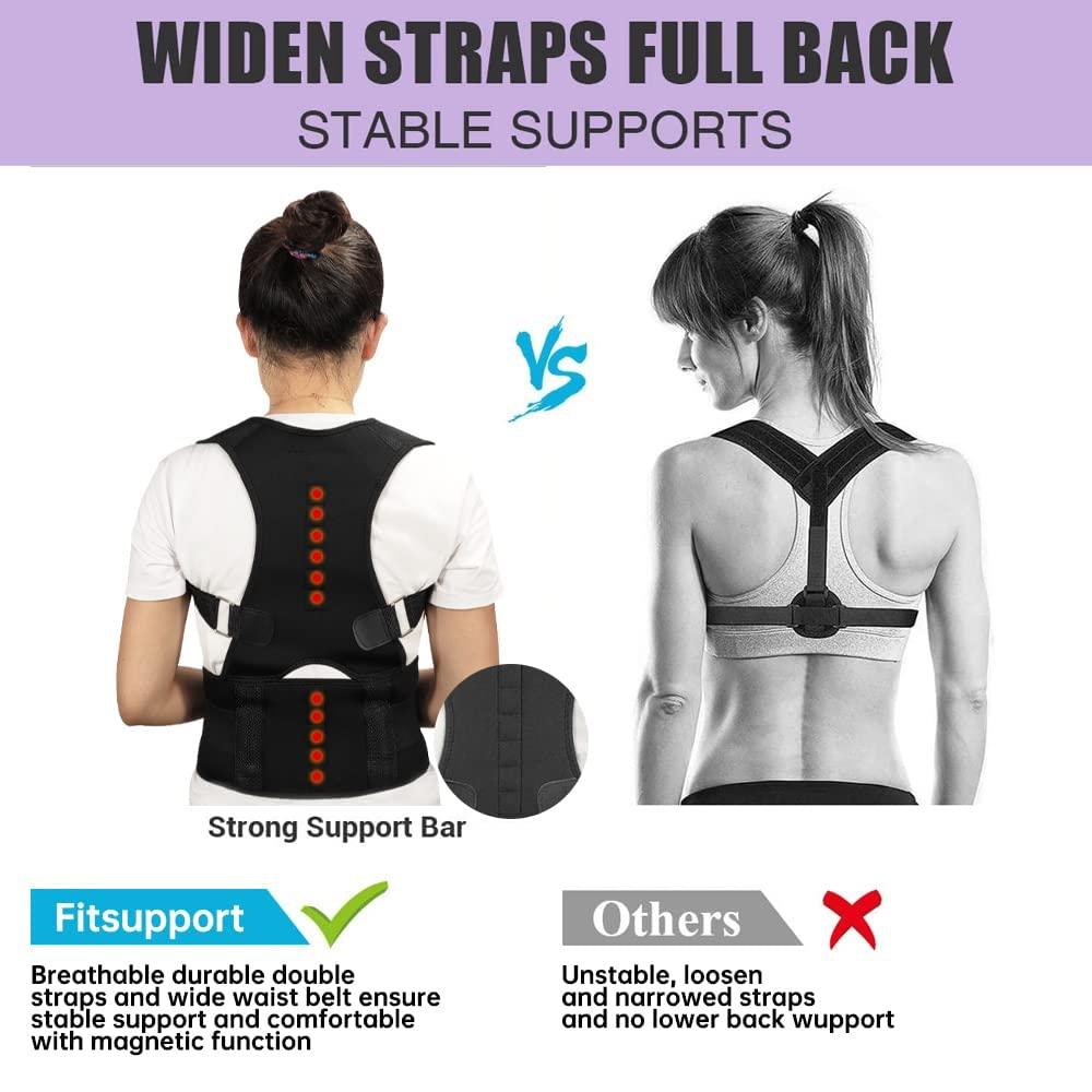 Adjustable Magnetic Posture Corrector Belt Back Support Brace for Shoulder Lumbar Pain Relief