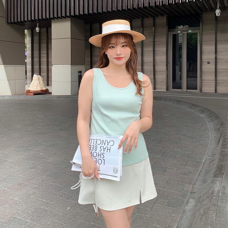 Plus Size Women's Multi-Color Knitted Tank Top - Summer Basics (61870)