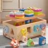 Wooden Animal Montessori Dessert Truck Building Blocks Kids Toys Educational