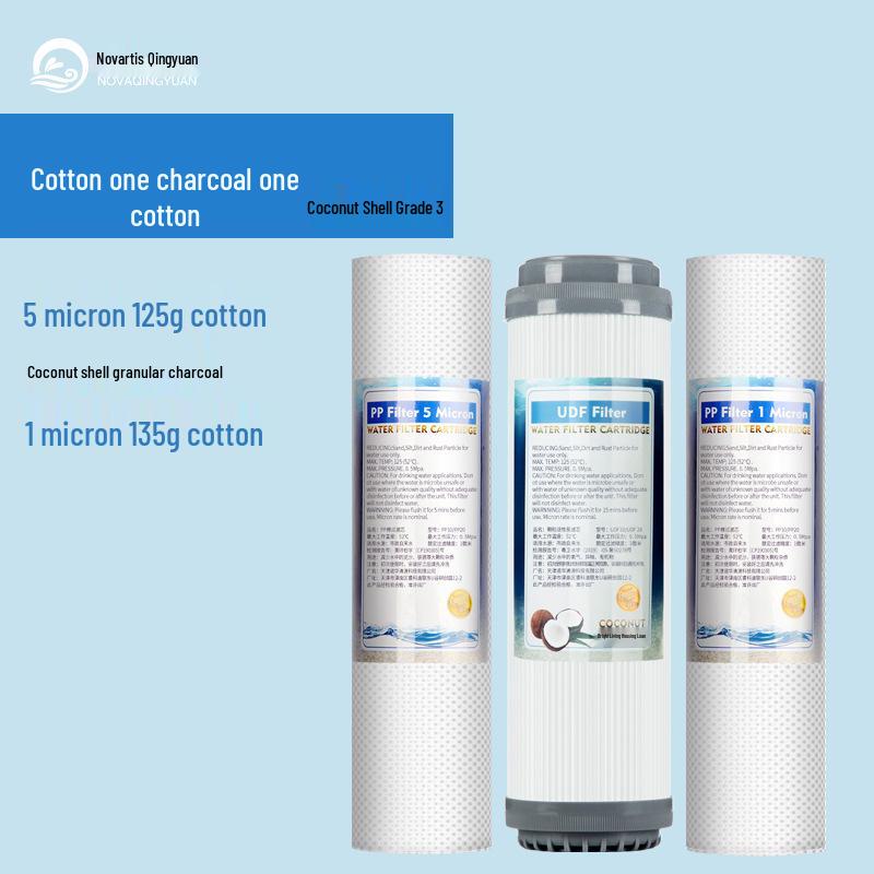 3-Stage Filter Cartridge Set for 10-Inch Water Purifiers: PP Cotton & Activated Carbon