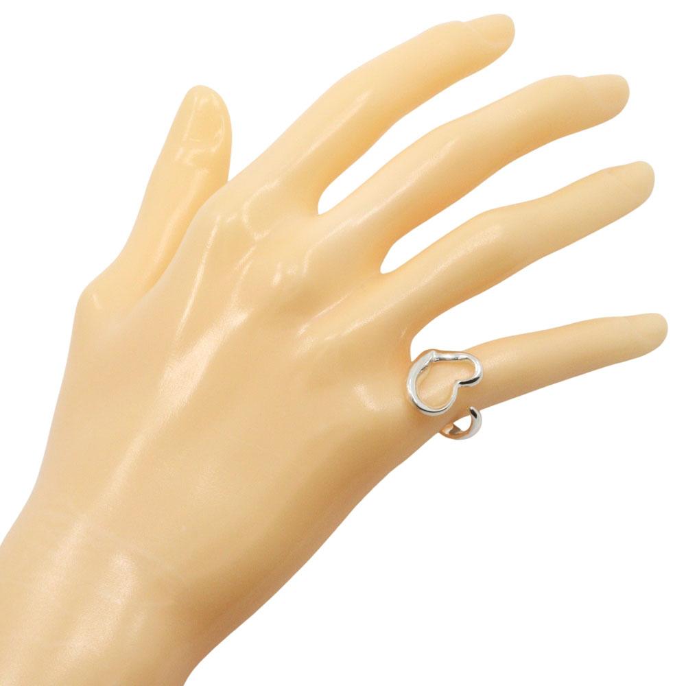 TIFFANY&Co. Open heart Ring Elsa Peretti Silver925 #6.0(US Size) heart 4.9g Women Used