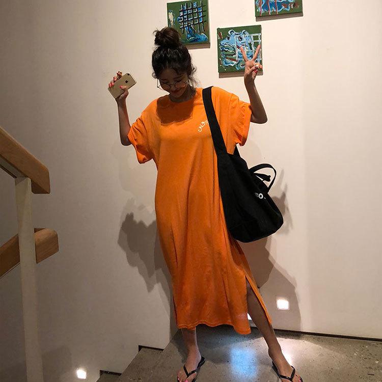 

Женское платье-футболка с длинным рукавом большого размера - Повседневная ночная сорочка до колена для беременных (Весна/Лето 2021) L