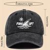 Fins Up! Shark Fin Print Deep Sea Design Baseball Cap Adjustable Unisex Dad Hat
