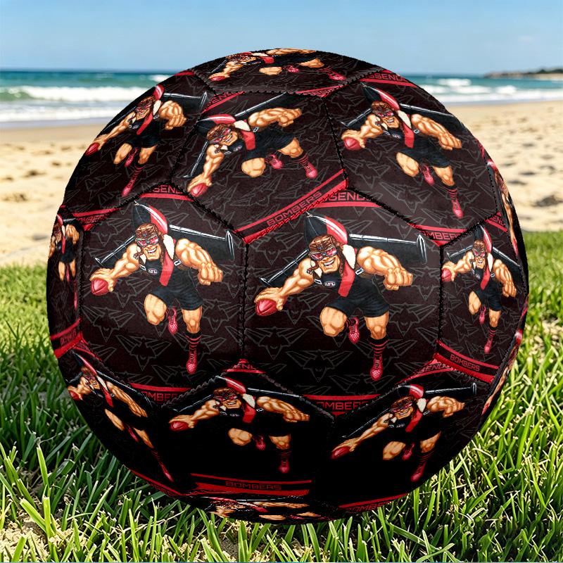Essendon Football Print Size 5 Soccer Ball, PU Wear Resistant Football for Match Training and Daily Practice, Birthday Gift for Soccer Fans