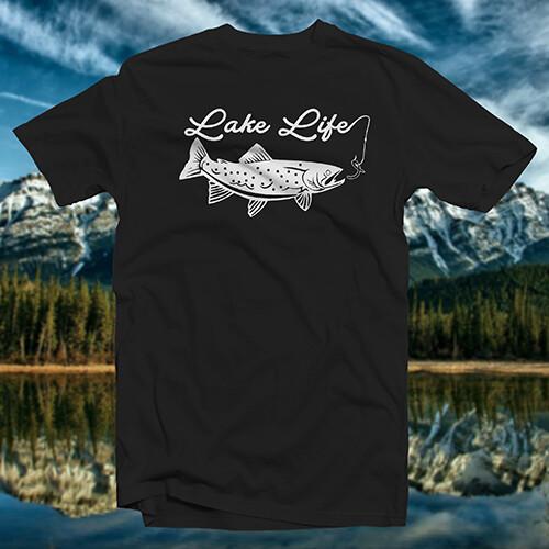 

Lake Life #8 Trout COTTON T-SHIRT Outdoors Nature Naturalism Water Worship Boat Unisex T-Shirt XXXXL
