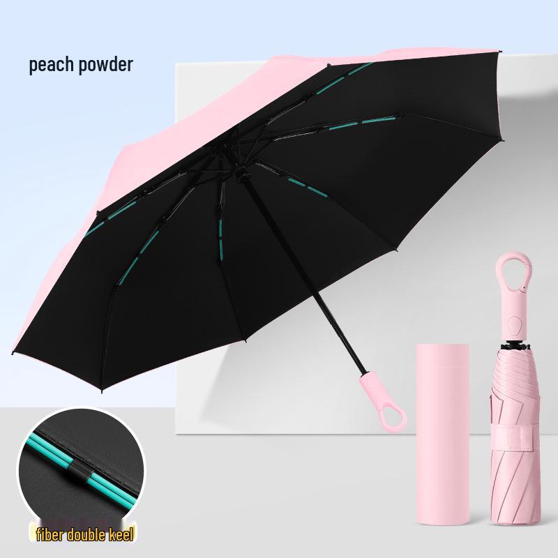 Compact Auto Folding Umbrella with Sun Protection, Portable with Ring Buckle, Suitable for All Weather