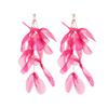 Less Heart Temperament Fringed Fabric Earrings, Handmade Niche Long Fairy Earrings