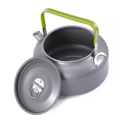 Alliage d'aluminium Thé Bouilloire à eau portable Camping en plein air Cafetière Théière Intérieur Pique-nique Randonnée Casserole 1.2L