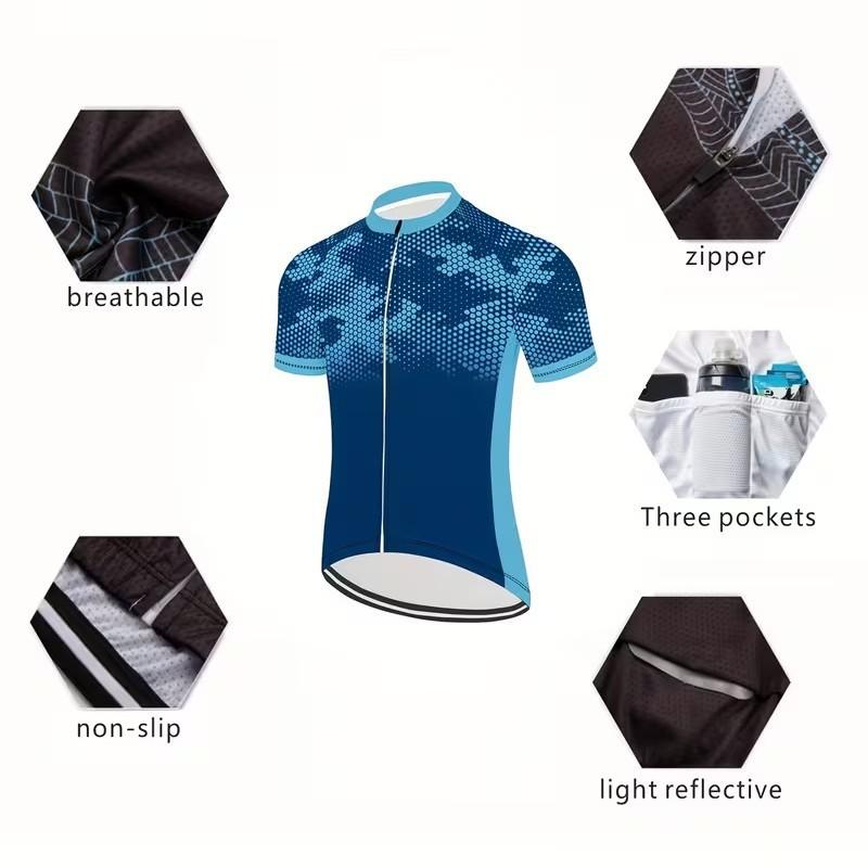 2026 Summer Breathable Cycling Suit Cycling Event Outdoor, Men's Mountain Bike White Short Sleeve Top Competitive Road Cycling Suit Cycling Suit
