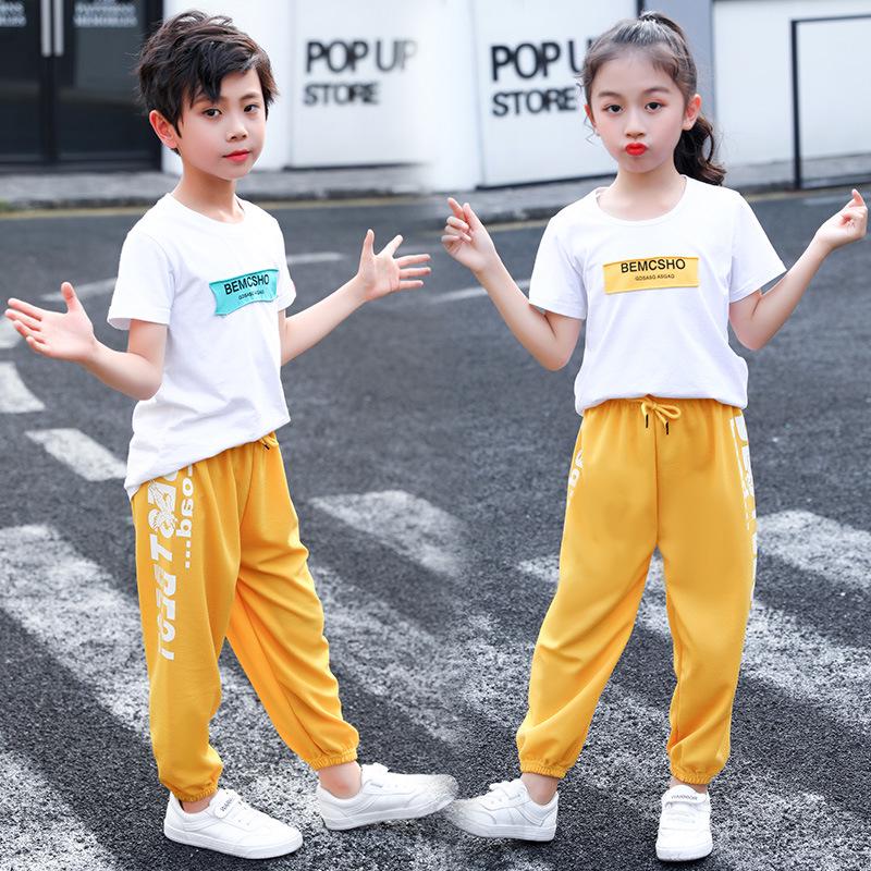 Children's Breathable Printed Casual Sweatpants, Spring 2025 - Boys & Girls Fashion Letter Cuffed Sport Pants