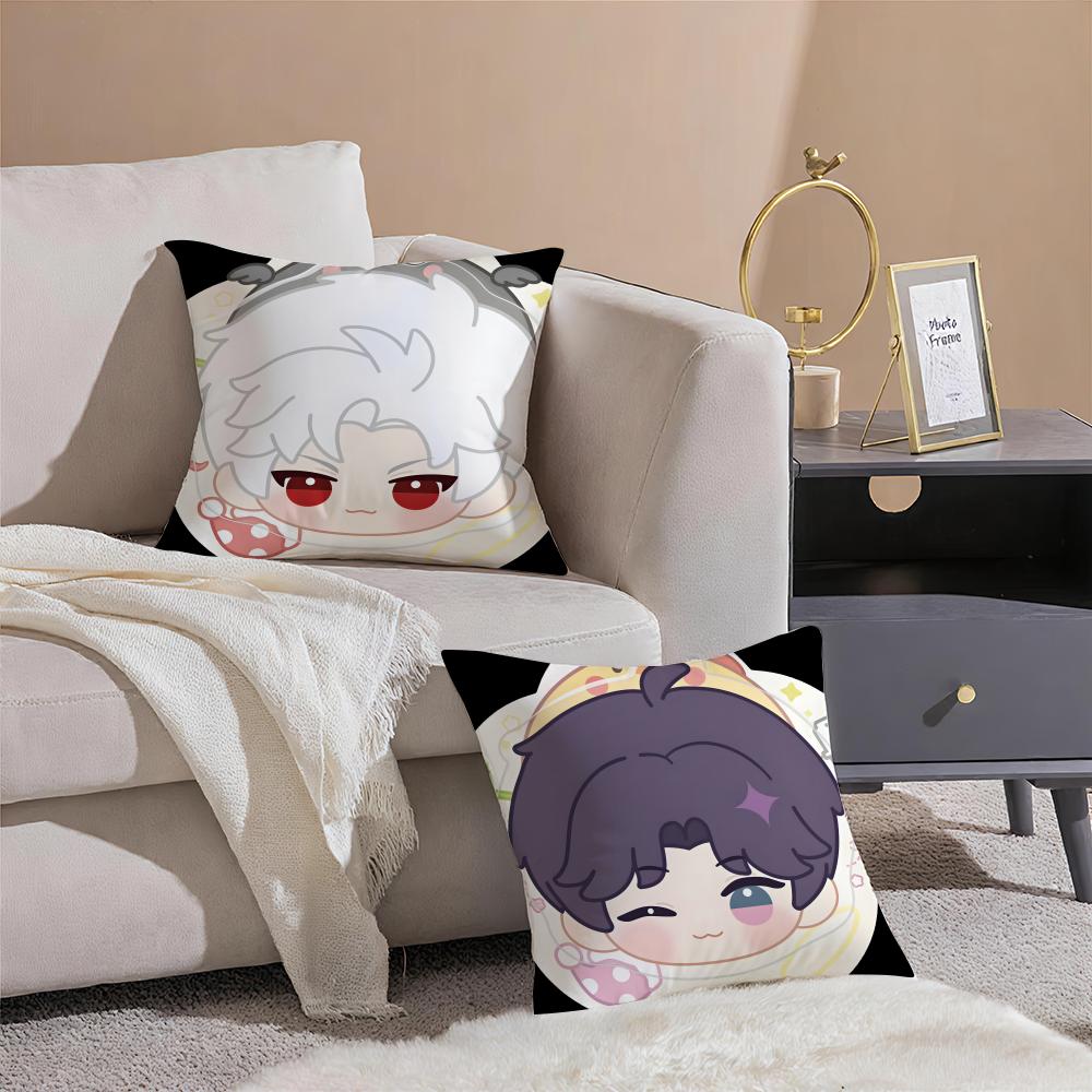 Cartoon Love And Deepspace Sylus Cushion Cover Pillowcase Short Plush Invisible zipper Room Sofa Cushion Cover