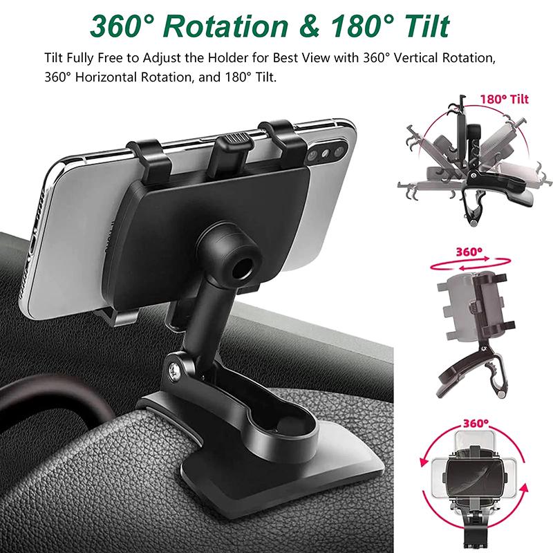 1 Stück Auto Armaturenbrett Handyhalterung Drehbarer Armaturenbrett-Clip für Smartphone 360 Grad Drehbarer Handy-Clip Auto Handyhalter