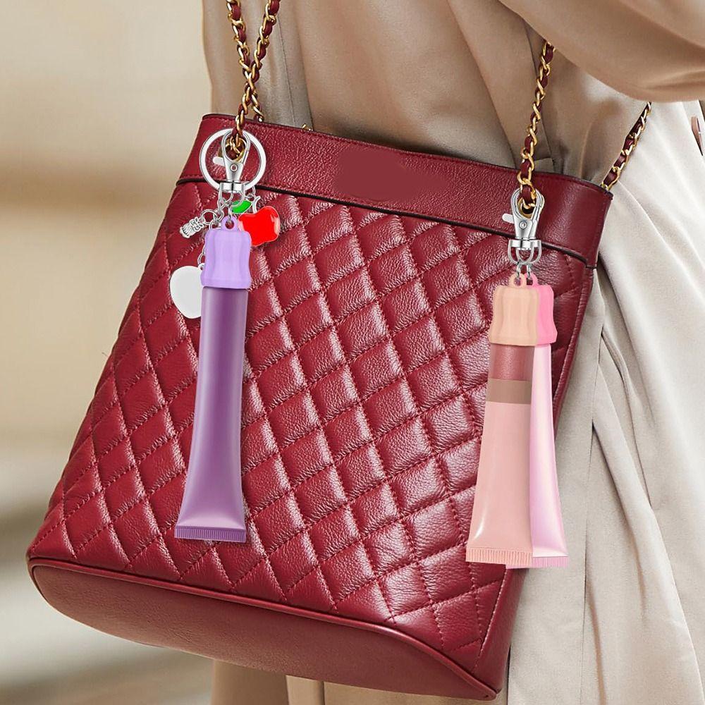 Portable Universal Lip Balm Holder Lightweight Multiple Color Lip Balm Caps Lip Balm Keychain Lip Care