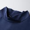 Men's Spring/Summer Milk Silk Turtleneck T-Shirt - Slim Fit, Solid Color, Short Sleeve