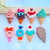 8Pcs New Mini Cute Simulation Ice Cream Flat Back Resin Cabochons Scrapbooking DIY Jewelry Craft Decoration Accessorie Q20