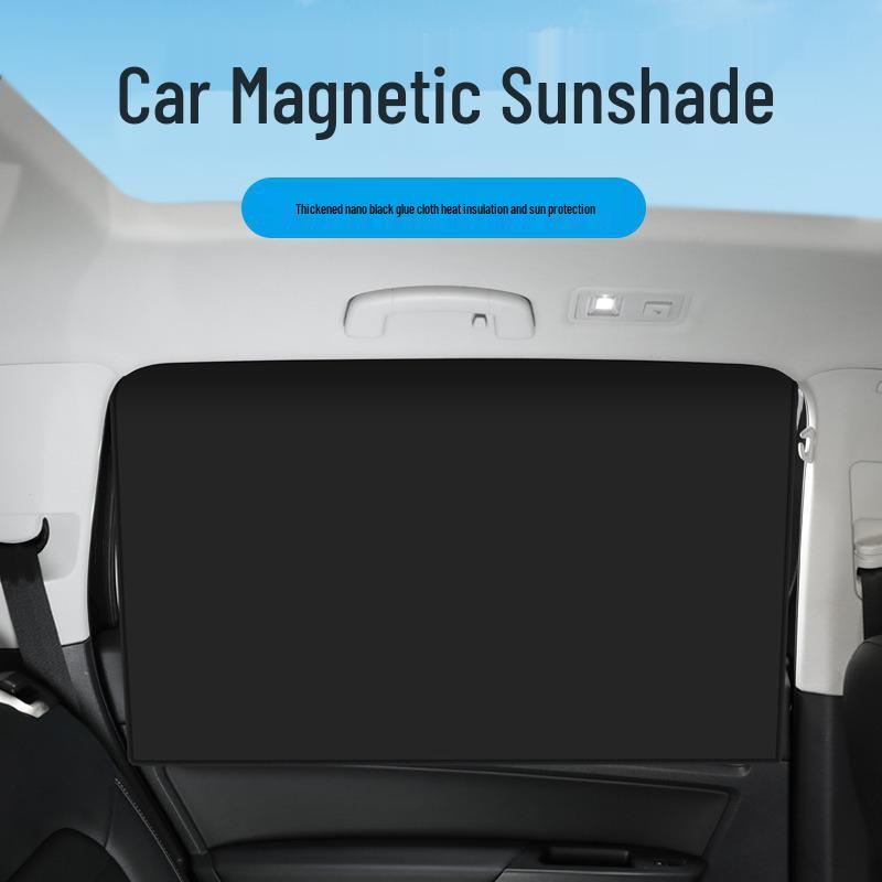 Magnetic Black Vinyl Car Sunshade Mesh - Heat Insulation & UV Protection for Car Windows