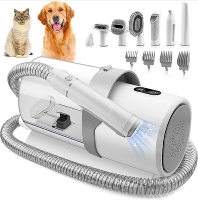 Productos para Mascotas Aspiradora Peine para Gatos Perros Afeitado Pelo Máquina de Succión Set de Tijeras Eléctricas de Empuje
