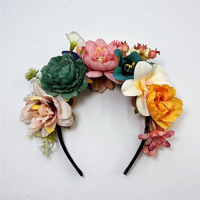New Fashion Personality Boho Flower Crowns Headband For Women Faux Floral Hairband Wedding Art Photography Hair Accessories