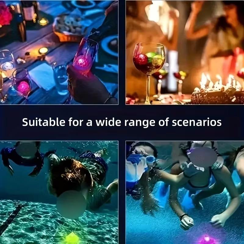 12-60Pcs Reusable Led Ice Cube Lamp 3D Atmosphere Light Eco-Friendly Promotional Light For Party Bar Ktv Wedding Decor