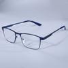 Men Square Metal Large Frame Reading Spring Hinge Presbyopia Glasses Blue Light Blocking Eye Protection Eyeglasses +75+125+175+4