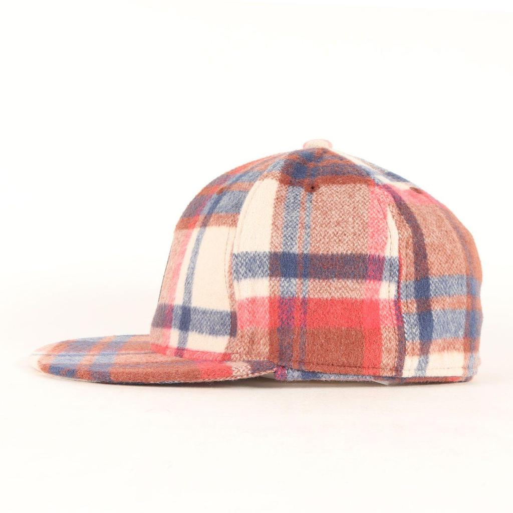 Used [Good Condition] A BATHING APE Cap Size: M | Love Gene Check Earflap Wool Baseball Cap | Red Brown Navy | Brand Hat [Men's] [Used]