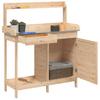 Plant Table with Cabinet 110.5 x 45 x 124.5 cm Solid Spruce Wood