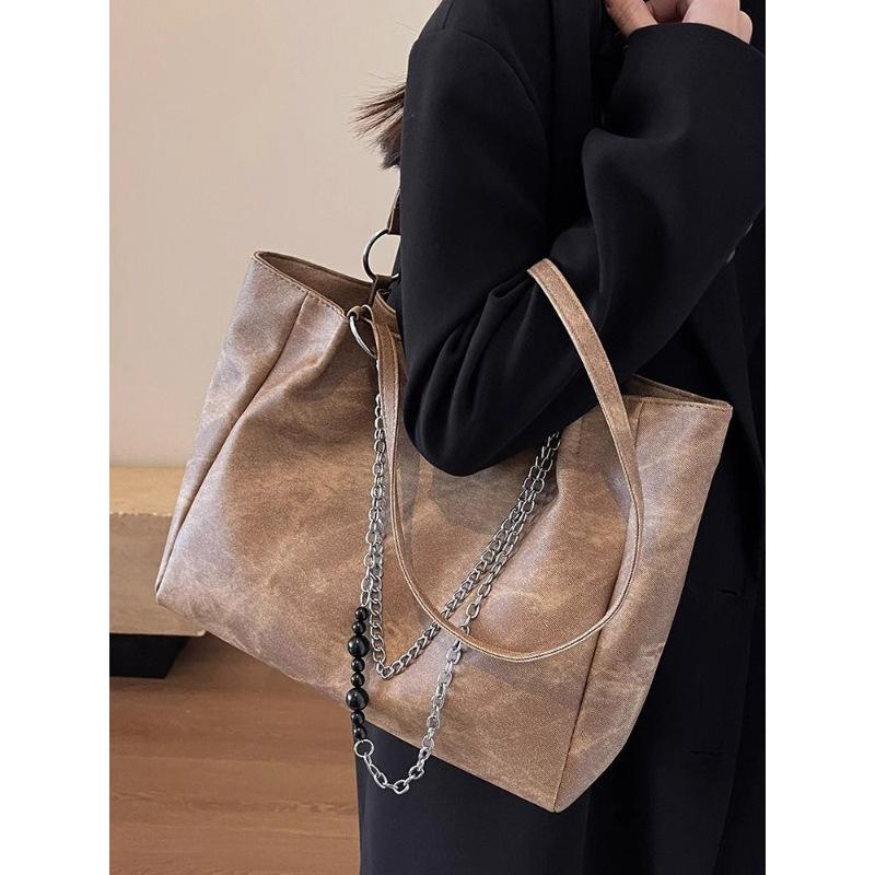 Large-capacity Bag Women's 2025 Autumn and Winter New Class College Student Versatile Shoulder Bag Textured Commuter Tote Bag