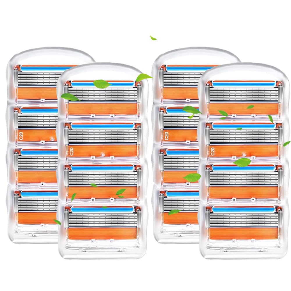 Gillette Replacement Manual Replacement Cartridges Fusion/ProGlide Blades, Compatible, Razor, 5-Blade, 16-Pack оранжевый