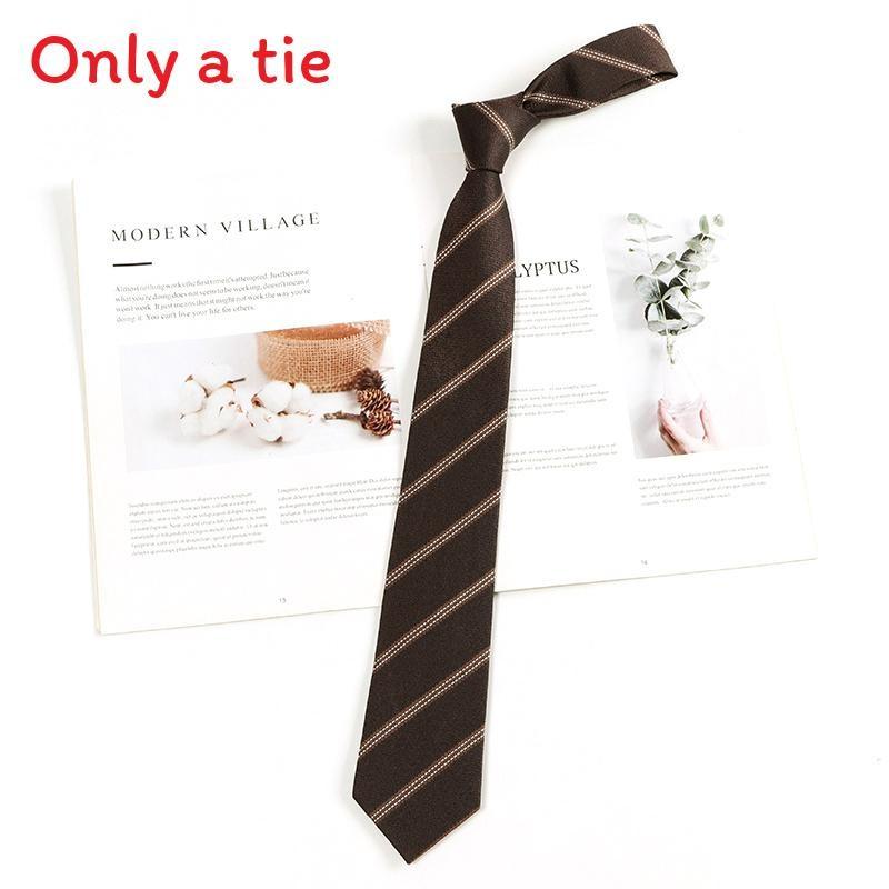 Checkered Retro Brown Striped Tie And Bow For Casual School Outfits Gifts And
