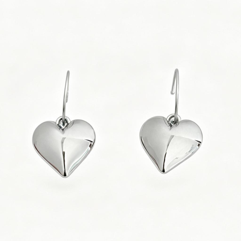 Elegant Heart-Shaped Gold-Plated Stainless Steel Stud Earrings for Women