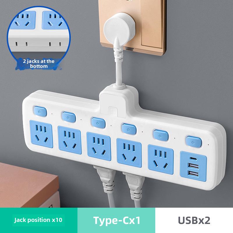 

Багатофункціональний USB-подовжувач із нічником із бездротовим мультиперемикачем і розетками перетворення «один-до-багатьох».