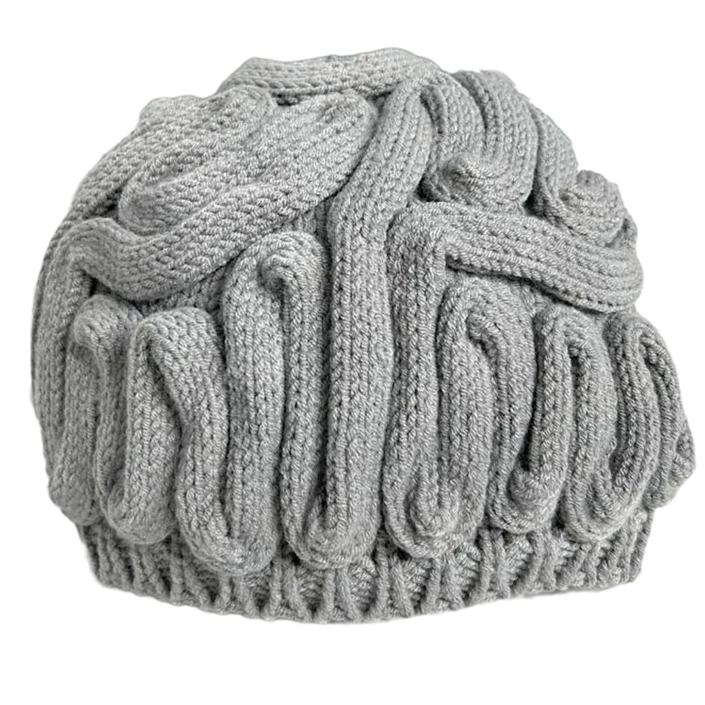 Novelty Knitting Cerebrum Hat for Female Warm Skull Hat Windproof and Comfortable Fashion Outdoor Skull Caps for Casual