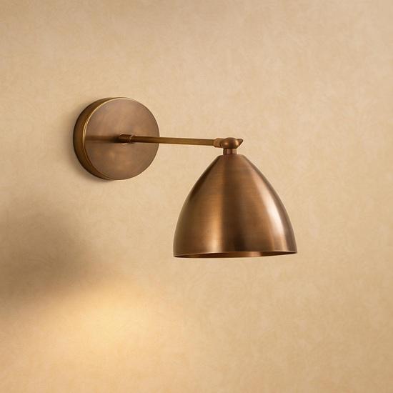 Handmade Antique Brass Wall Sconce Mid Century Modern Light Home Decor
