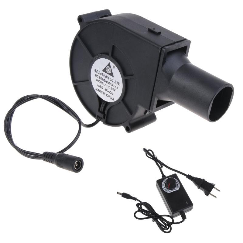 9733 110V 220V BBQ Fan DC12V 2A 4200RPM Adjustable Speed Camping Starter