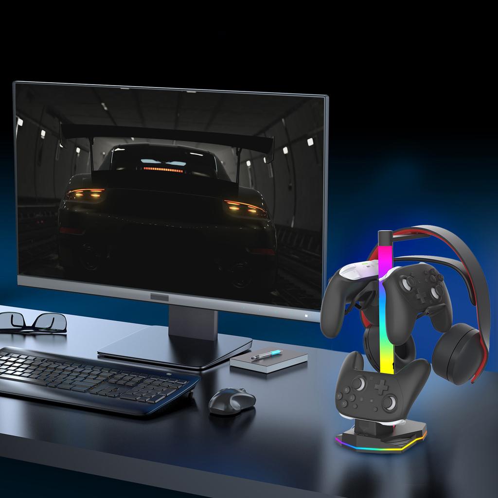 Gaming Accessory for NS2 Controller Charging Station with Headphone Holder Charging Stand Base Multifunction