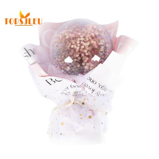 Buquê falso, novidade criativa, presente de dia das mães, buquê falso Babysbreath, acessórios de capa de bola para o dia dos professores