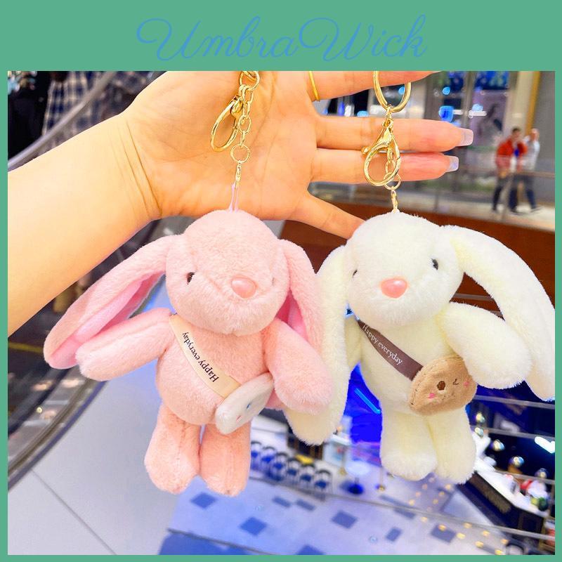 Cute White Plush Rabbit Keychain Pendant Doll Wholesale Bag Cartoon Stuffed Toy Ornament