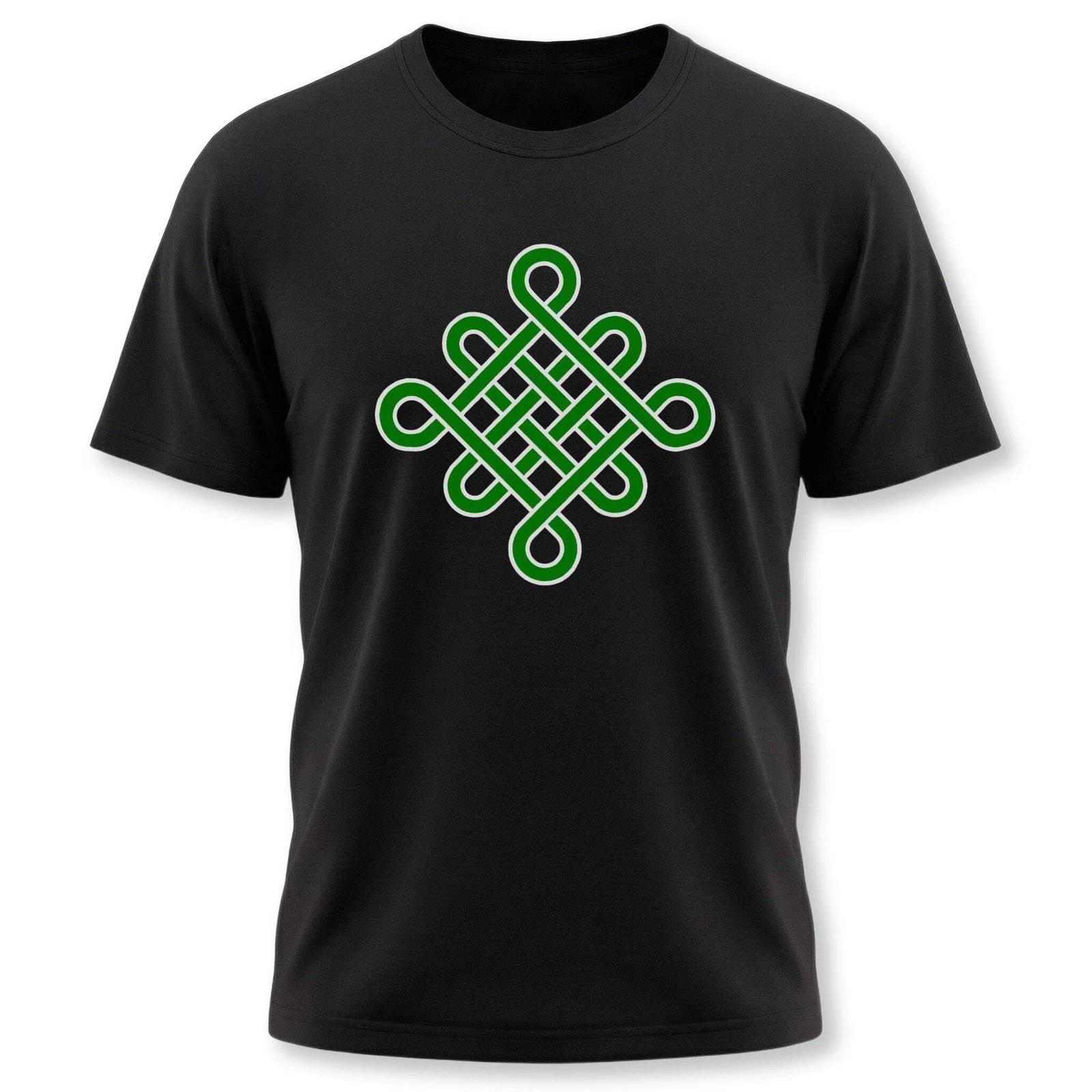Celtic Endless Knot T-Shirt | Green Knotwork Symbolic Design Unisex Graphic Tee XXL