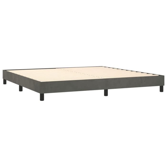 Maison Exclusive - Sommier à lattes de lit et matelas Gris foncé 200x200cm Velours