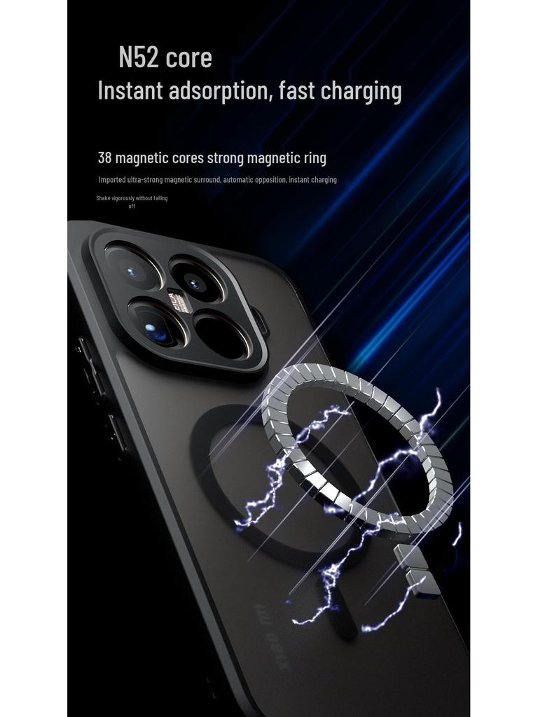 Magnetický obal Xiaomi 15T Pro s pocitem kůže & Mrazuvzdorný airbagový obal Xiaomi 17 odolný proti pádu