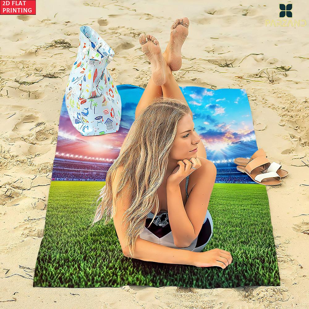 Football Field 2D Print Beach Towel Microfiber Soft Ultra Absorbent Lightweight Quick Dry Towel for Beach Party Travel Camping H