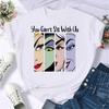 Summer Cartoon Villain T-Shirt Villain Princess Pattern Fashion T-Shirt Harajuku Streetwear White Cotton Top Unisex
