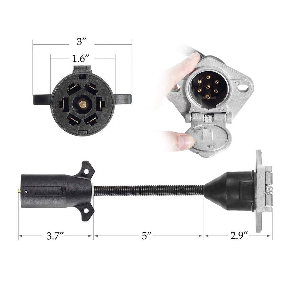 Generic Tow Wiring Harness Trailer Parts 7 Way RV Style Plug To 7