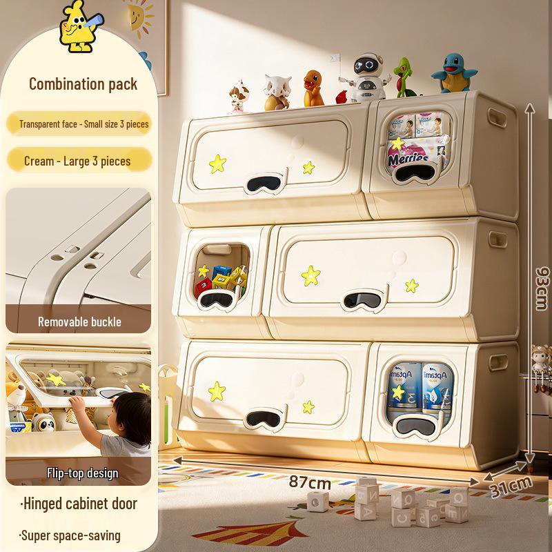 Living Room Large Capacity Plastic Storage Cabinet for Clothes, Snacks, and Toys