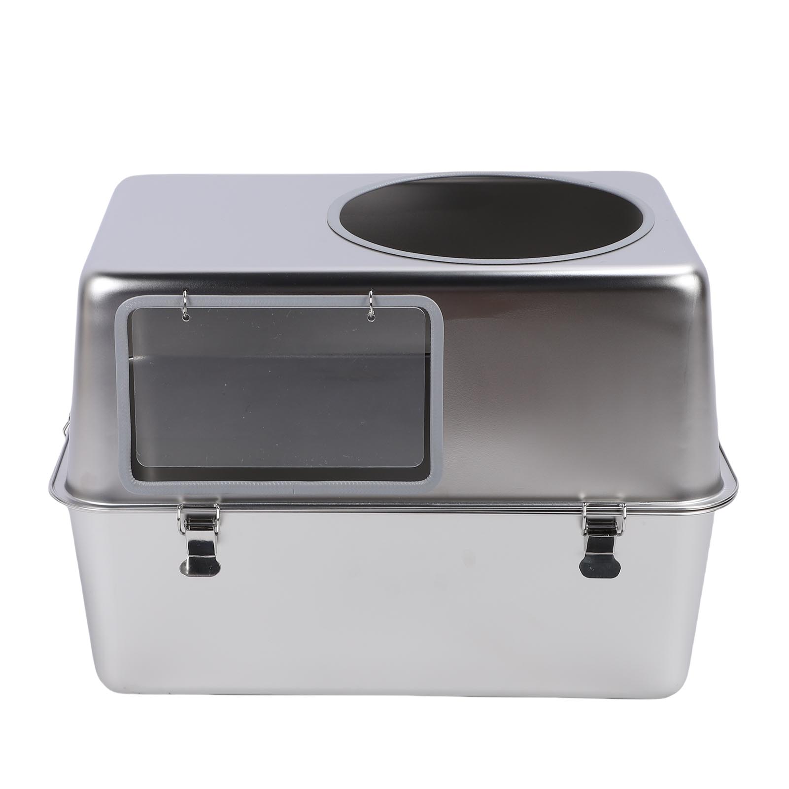 

Закрытый металлический кошачий лоток с крышкой и лопаткой, предотвращающий разбрызгивание, с верней загрузкой, из нержавеющей стали, для нескольких кошек